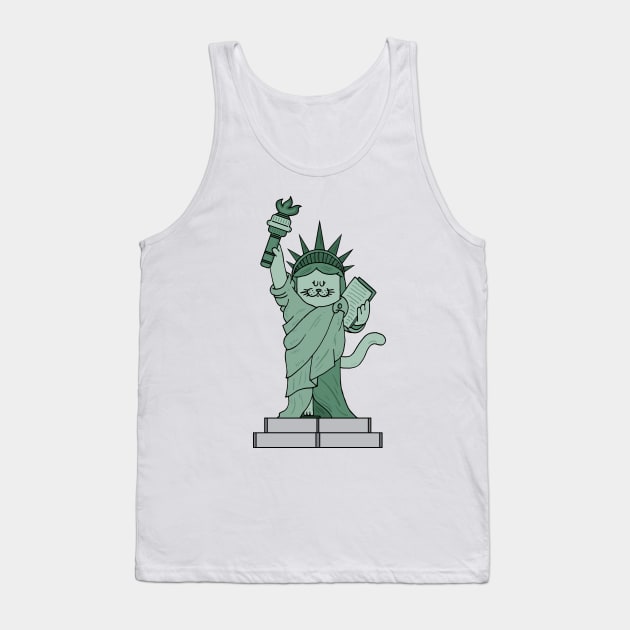 The cat statue of liberty Tank Top by adrianserghie